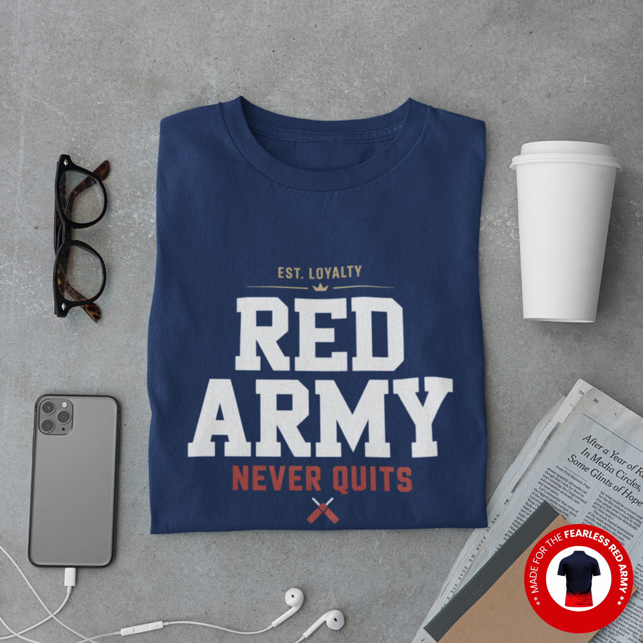 Red Army Never Quits Cricket T-Shirt