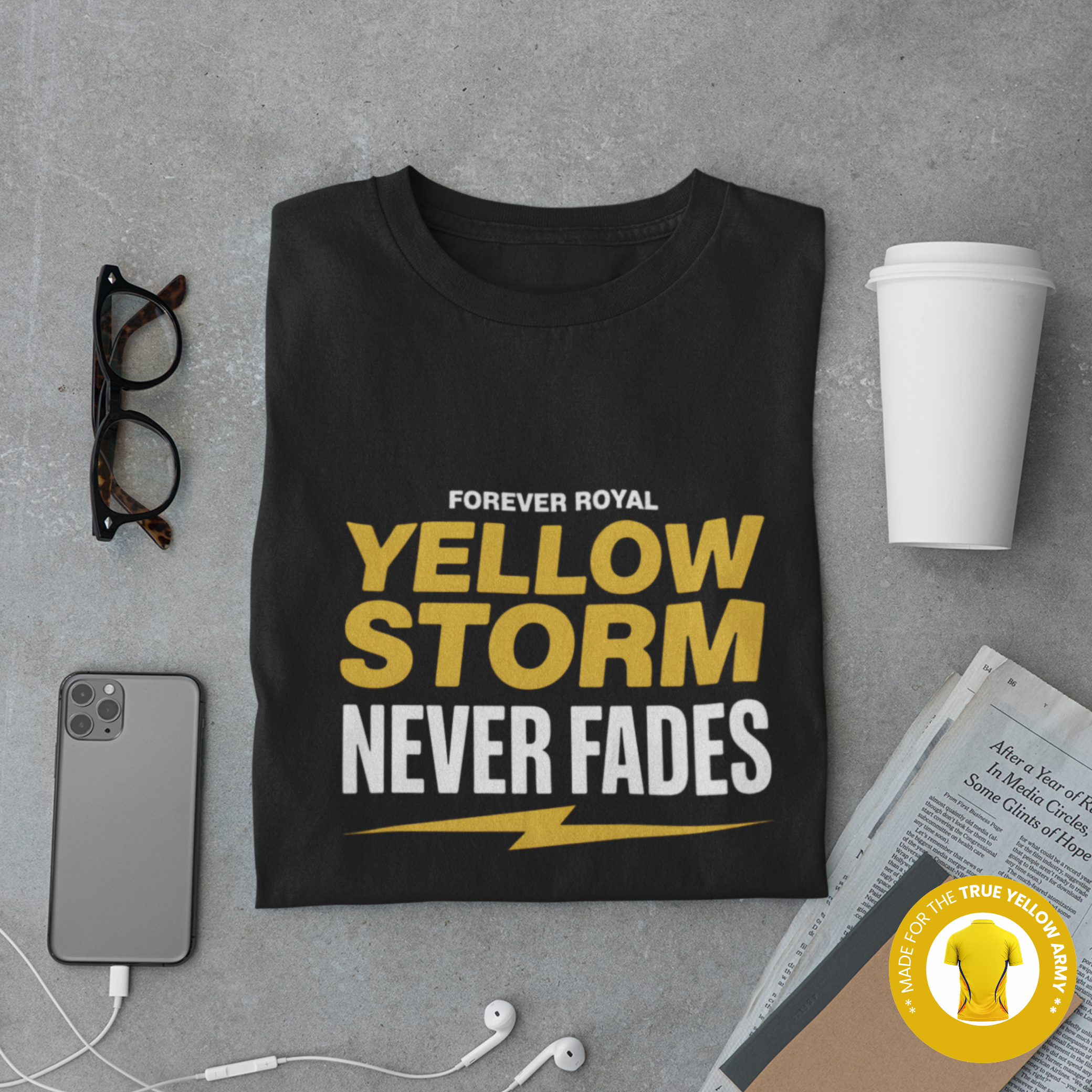 Forever Royal Yellow Cricket T-Shirt