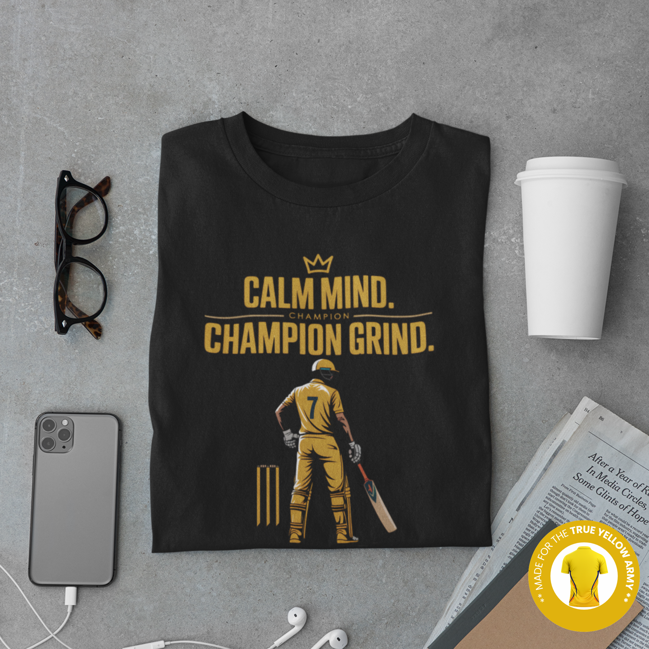 Calm Mind Champion Cricket T-Shirt