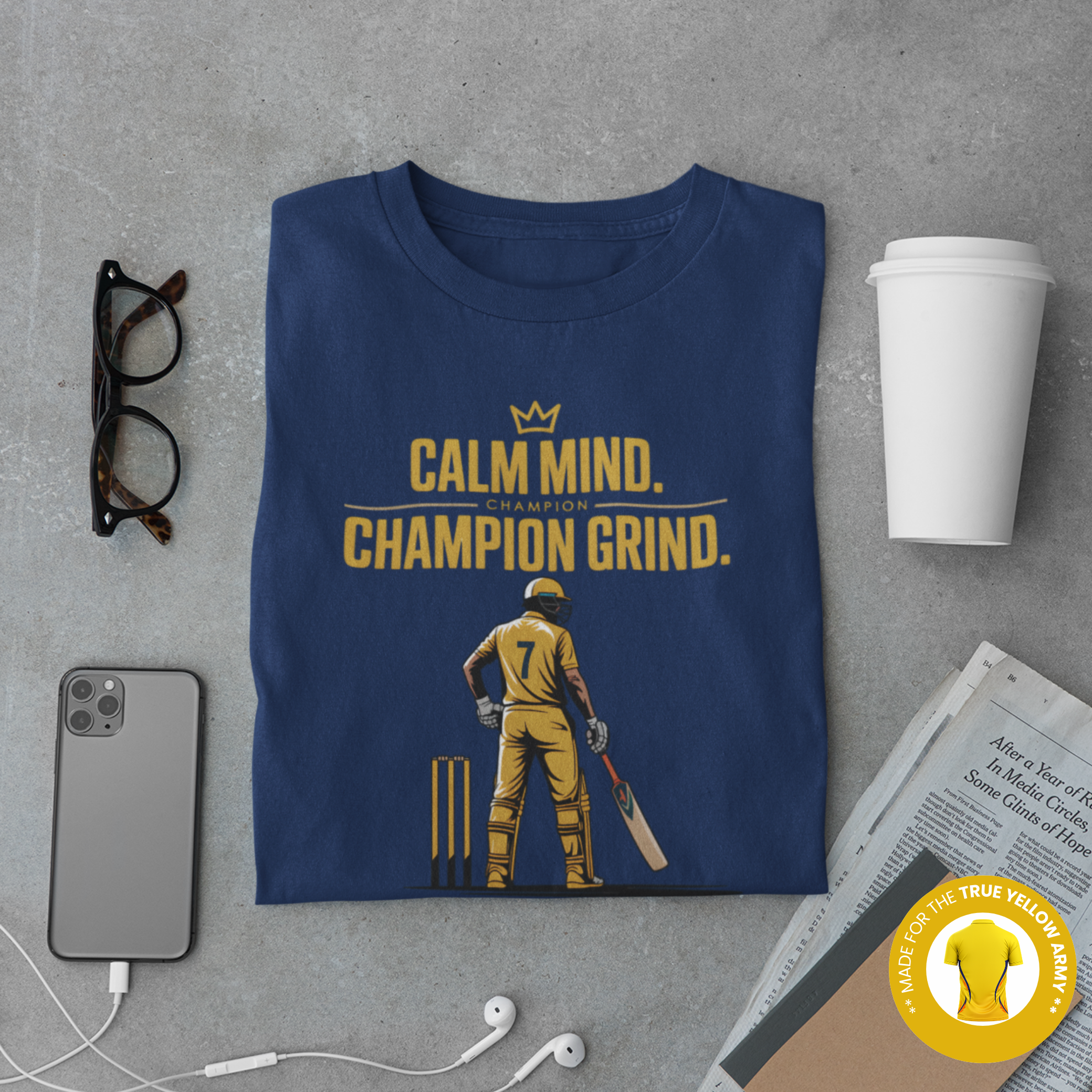 Calm Mind Champion Cricket T-Shirt
