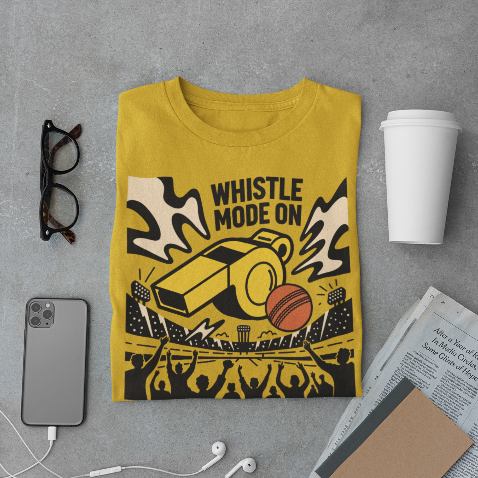 Whistle Mode On Cricket Fan T-Shirt